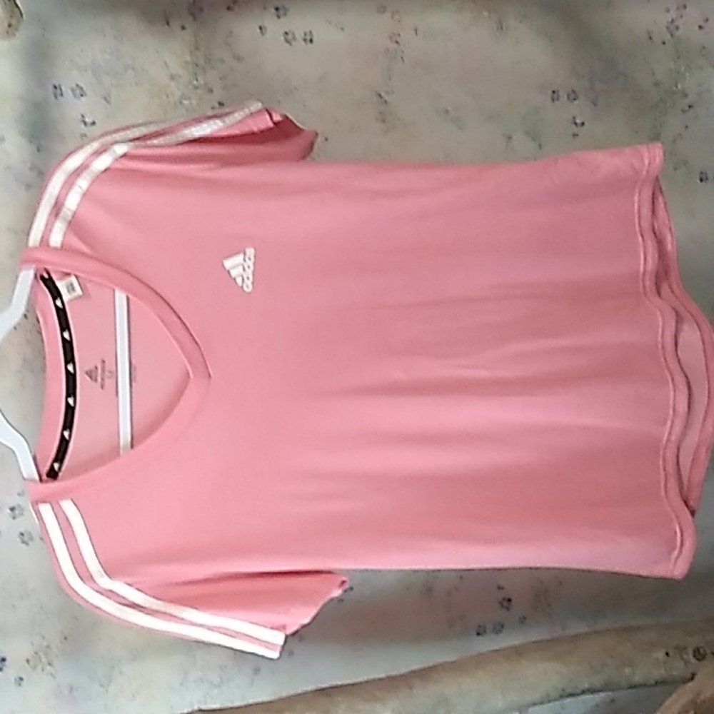 Adidas Primegreen Aeroready Washout Fabric Women's Pink Short Sleeve T-Shirt. Md